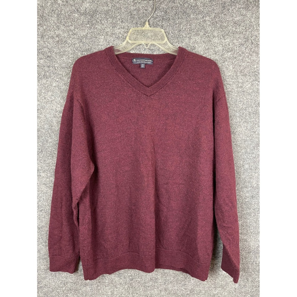 Hart‎ Schaffner Marx Sweater Women 2XB Burgundy Excellent Merino Wool V-Neck